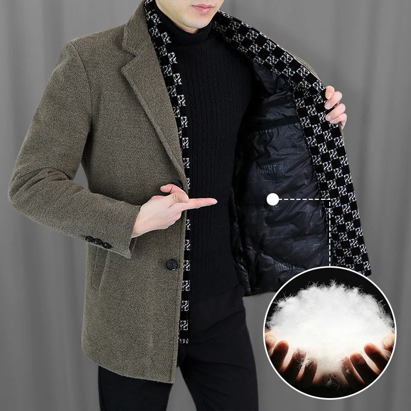 ❄️Winter-Specials❄️Men’s Tweed Jacket with White Duck Down Lining - Image 3