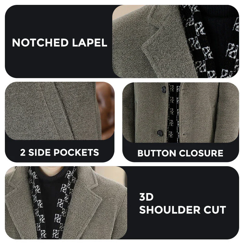 ❄️Winter-Specials❄️Men’s Tweed Jacket with White Duck Down Lining - Image 6