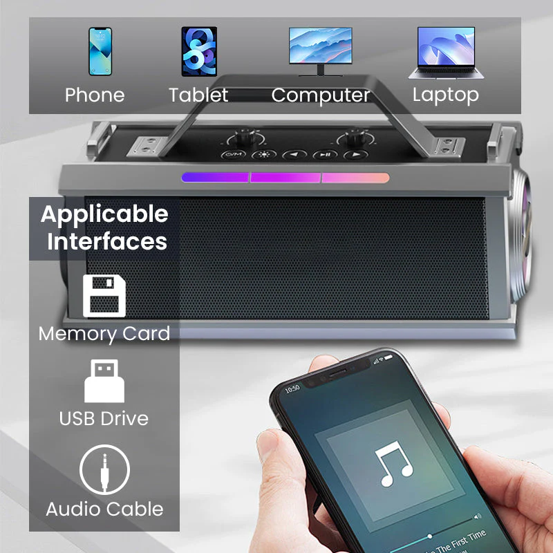 200W Bluetooth Karaoke Speaker with Wireless Microphone - Image 4
