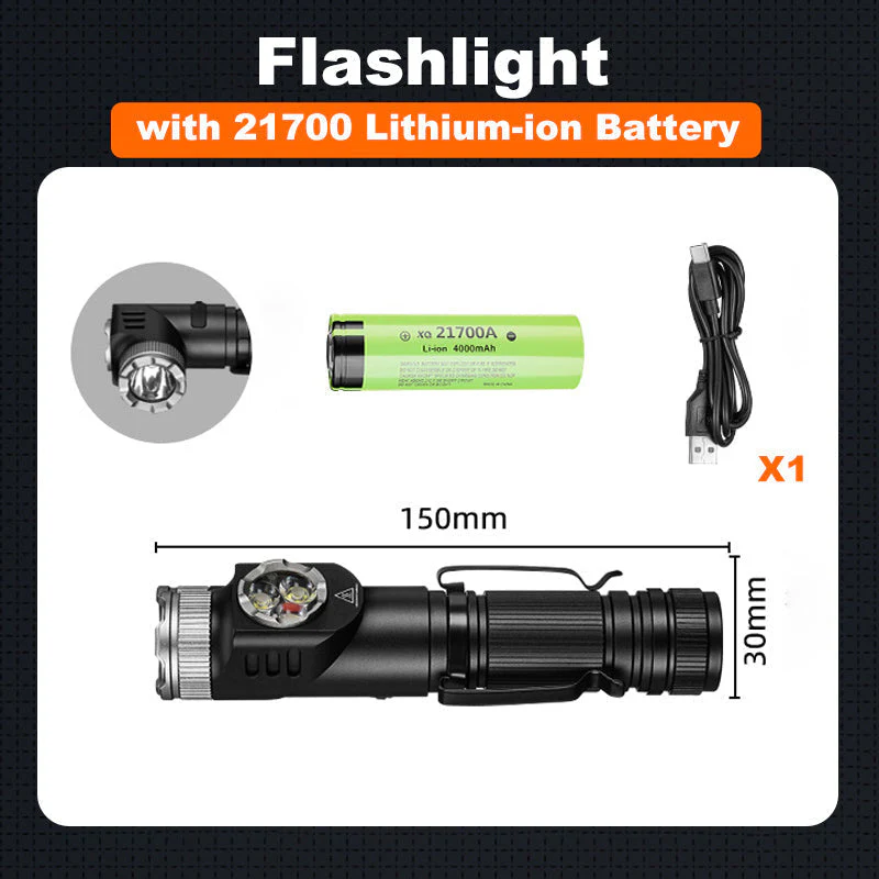 Multi-Function LED Flashlight with Magnetic Base - Image 9