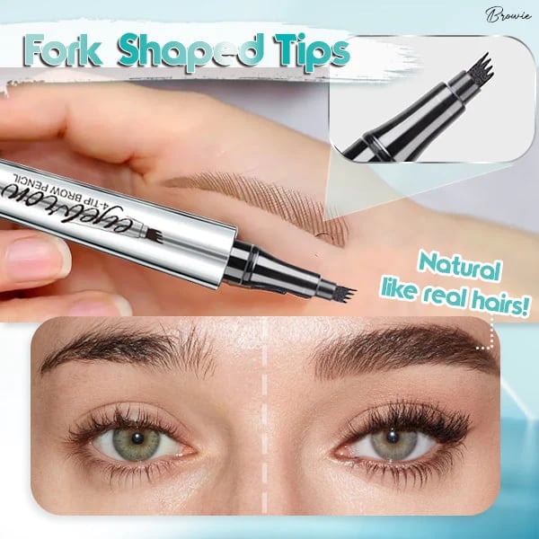 📢📢Buy 1 get 1 free⏰3D Waterproof Microblading Eyebrow Pen 4 Fork Tip Tattoo Pencil - Image 3