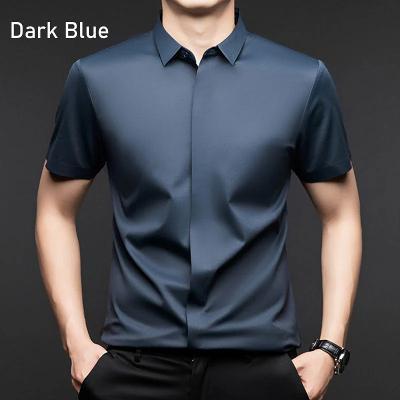 🔥Buy 2 Free shipping🔥Men's Glossy Breathable Short Sleeve Business Shirt - Image 10