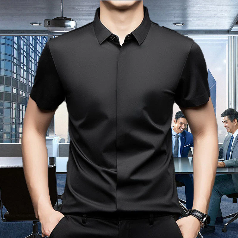 🔥Buy 2 Free shipping🔥Men's Glossy Breathable Short Sleeve Business Shirt - Image 6