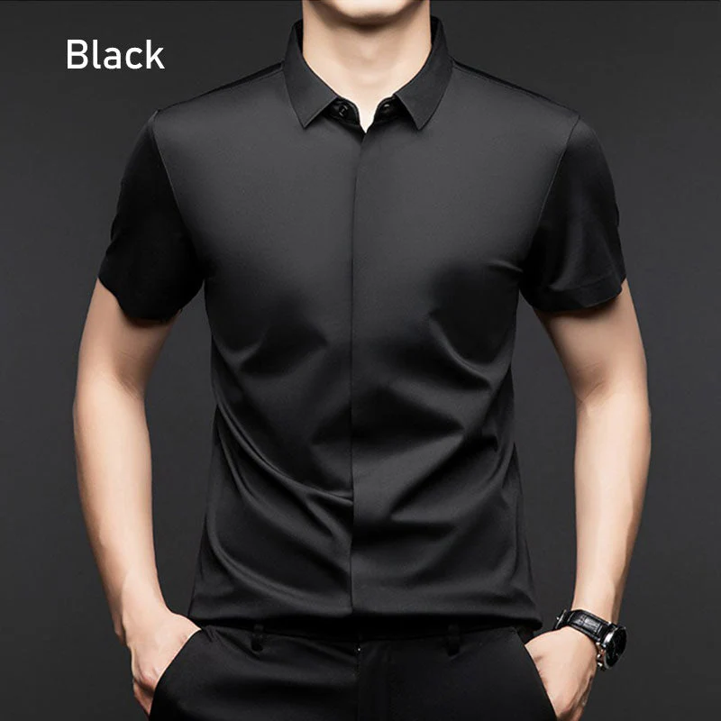 🔥Buy 2 Free shipping🔥Men's Glossy Breathable Short Sleeve Business Shirt - Image 9