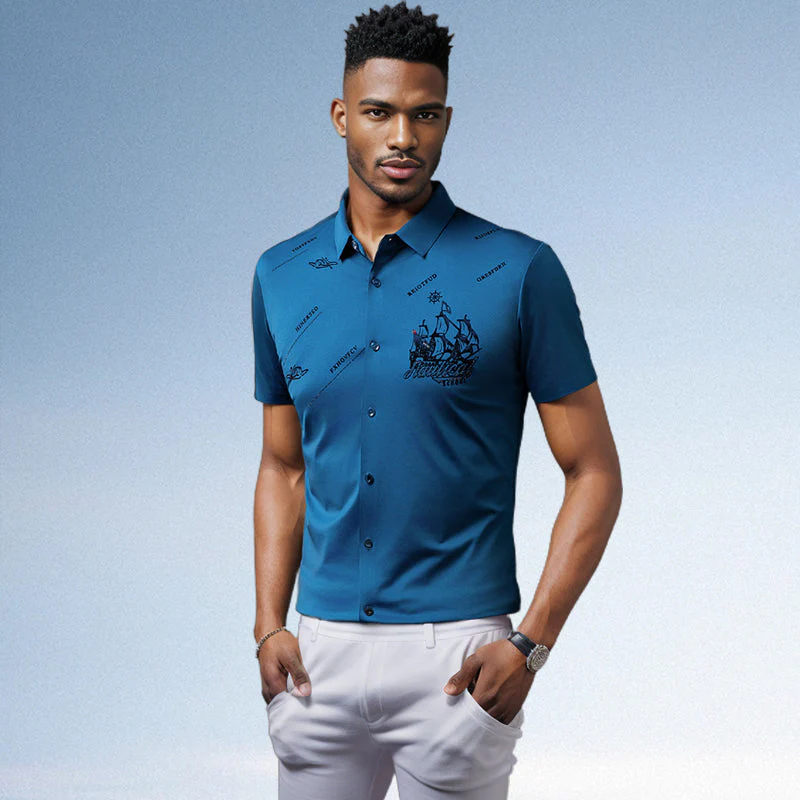 ❄️Men's Business Ice Silk Short Sleeves Button Down Shirt🔥 - Image 5