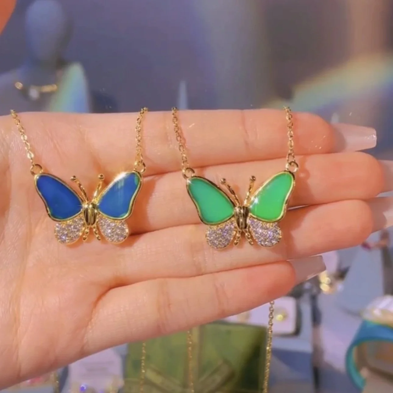 Color Changing Butterfly Necklace - Image 4