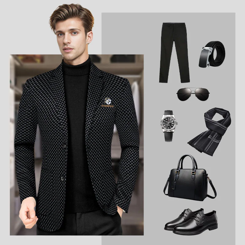 ❄️Winter Hot Sale🔥Men's Fleece-Lined Slim-Fit Casual Suit Jacket - Image 6