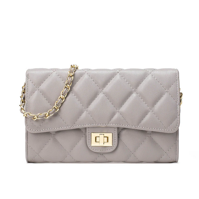 Gold Buckle Square Fat Diamond Chain Bag - Image 6