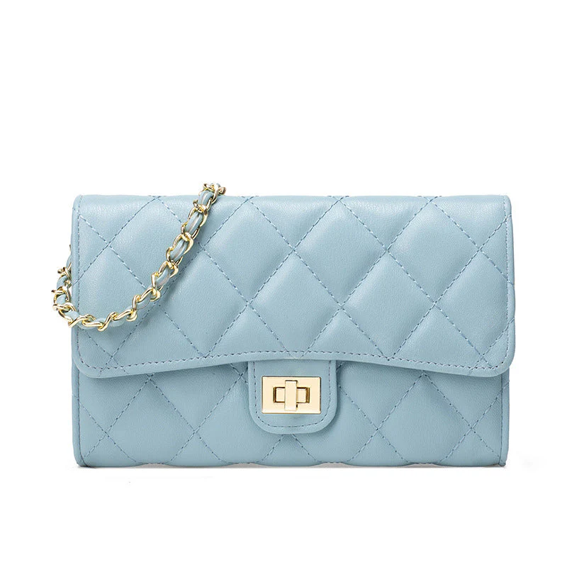 Gold Buckle Square Fat Diamond Chain Bag - Image 9