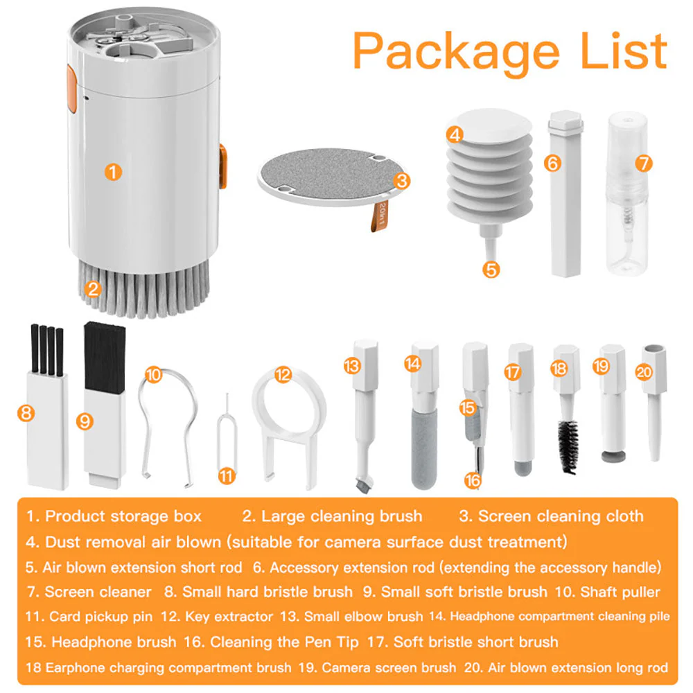 20 in 1 New multifunctional computer keyboard bluetooth headset mobile phone screen cleaning set - Image 6