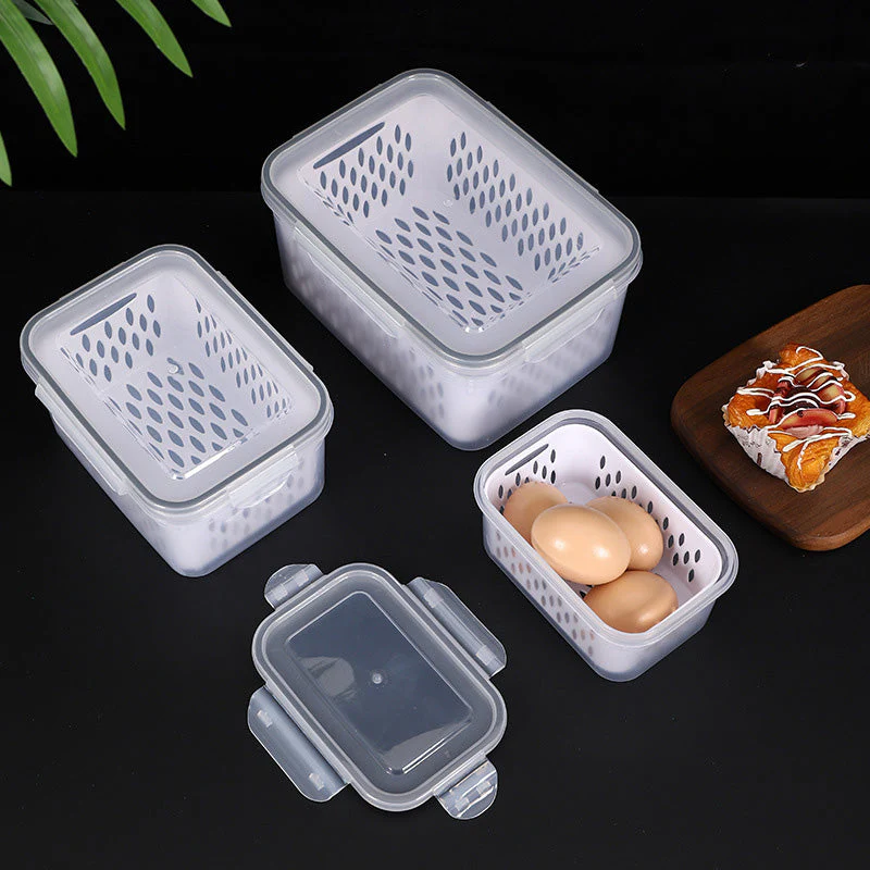 3PCS Fruit Storage Container Set for Fridge with Removable Colander - Image 7