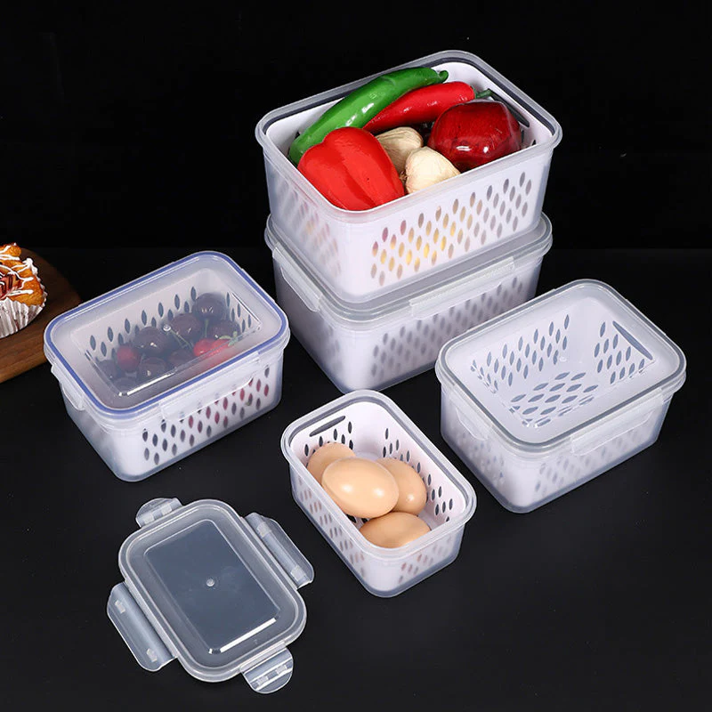 3PCS Fruit Storage Container Set for Fridge with Removable Colander - Image 8