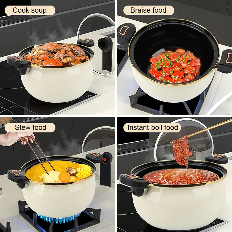 Double Handle 7L Enamel Micro Pressure Cooker - Image 3