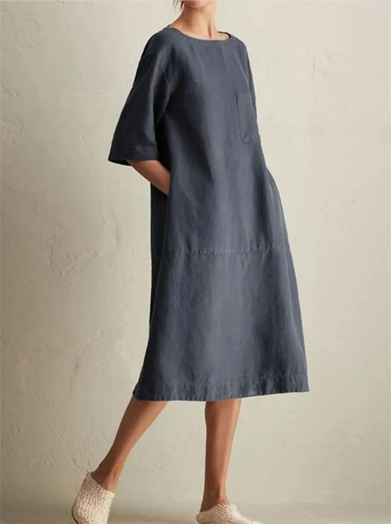 Japanese Style Linen Cotton Dress - Image 10