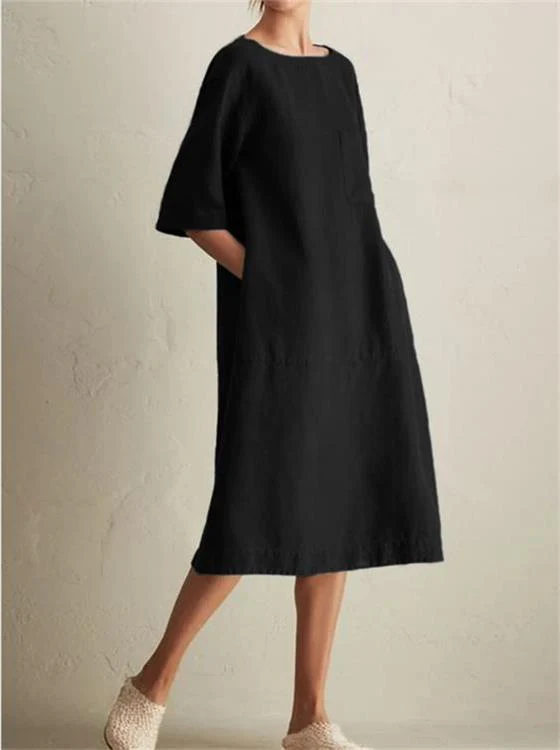 Japanese Style Linen Cotton Dress - Image 5
