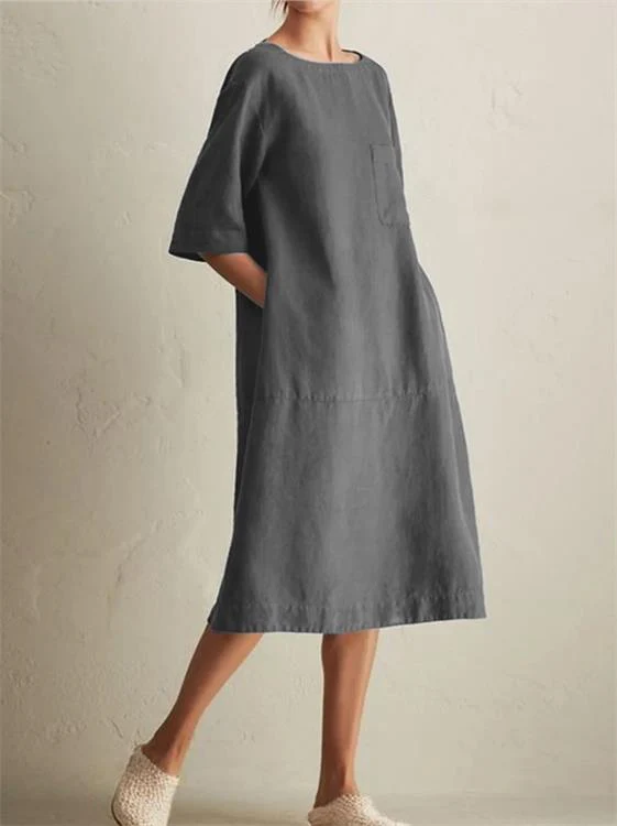 Japanese Style Linen Cotton Dress - Image 8