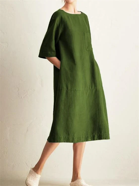 Japanese Style Linen Cotton Dress - Image 9