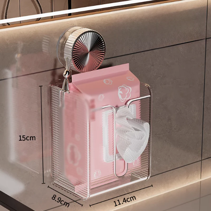 🔥Wall Mounted Suction Cup Transparent Tissue Organizer - Image 10