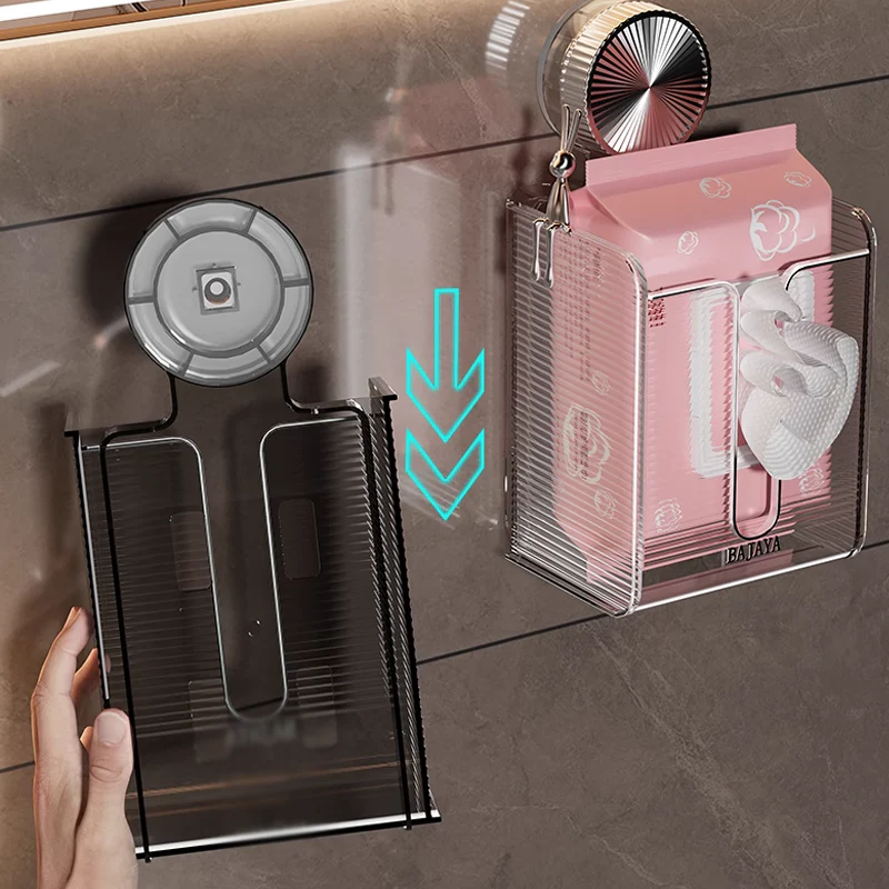 🔥Wall Mounted Suction Cup Transparent Tissue Organizer - Image 3