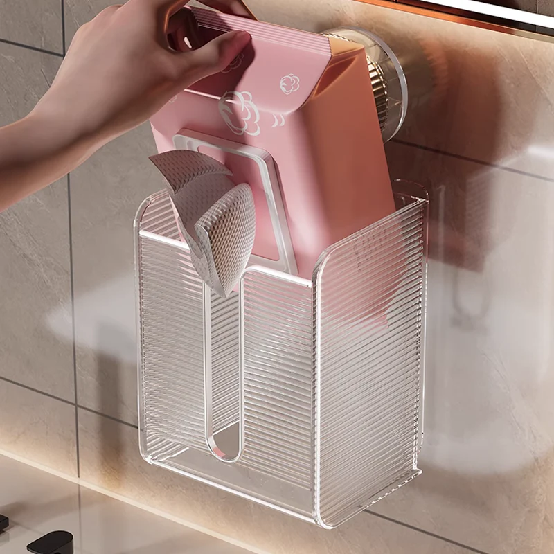 🔥Wall Mounted Suction Cup Transparent Tissue Organizer - Image 4