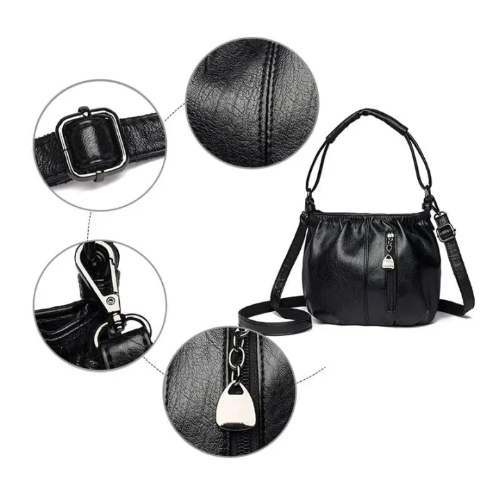 👜 50% OFF NOW!🔥Casual Pleated Bucket Soft Leather Handbag Shoulder Bag - Image 11