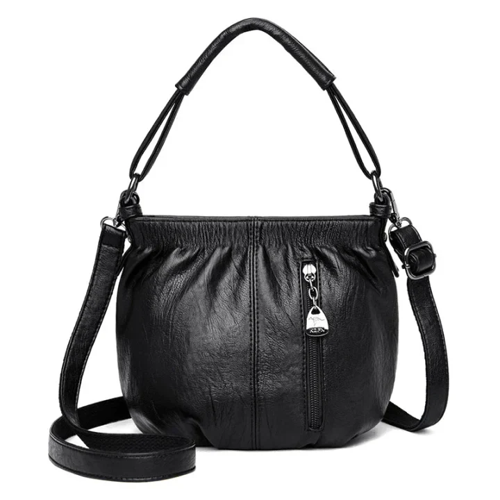 👜 50% OFF NOW!🔥Casual Pleated Bucket Soft Leather Handbag Shoulder Bag - Image 13