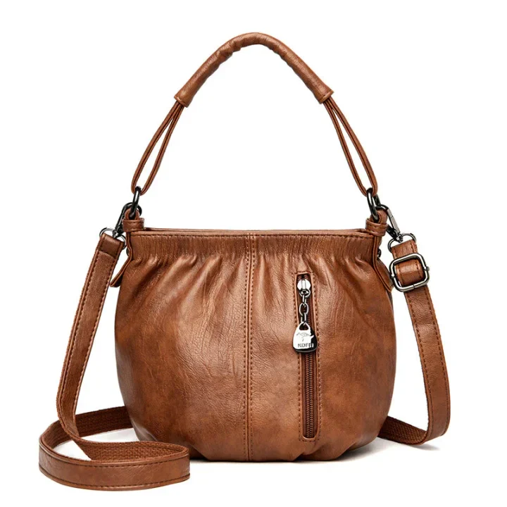 👜 50% OFF NOW!🔥Casual Pleated Bucket Soft Leather Handbag Shoulder Bag - Image 14