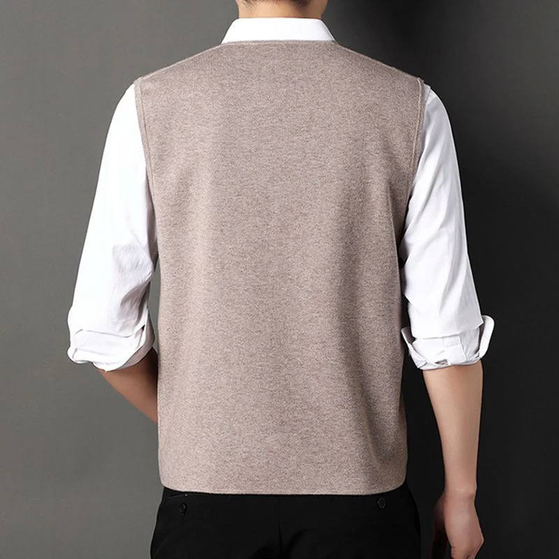 Men's Fashion Knitted Button Sweater Vest Business Match - Image 3