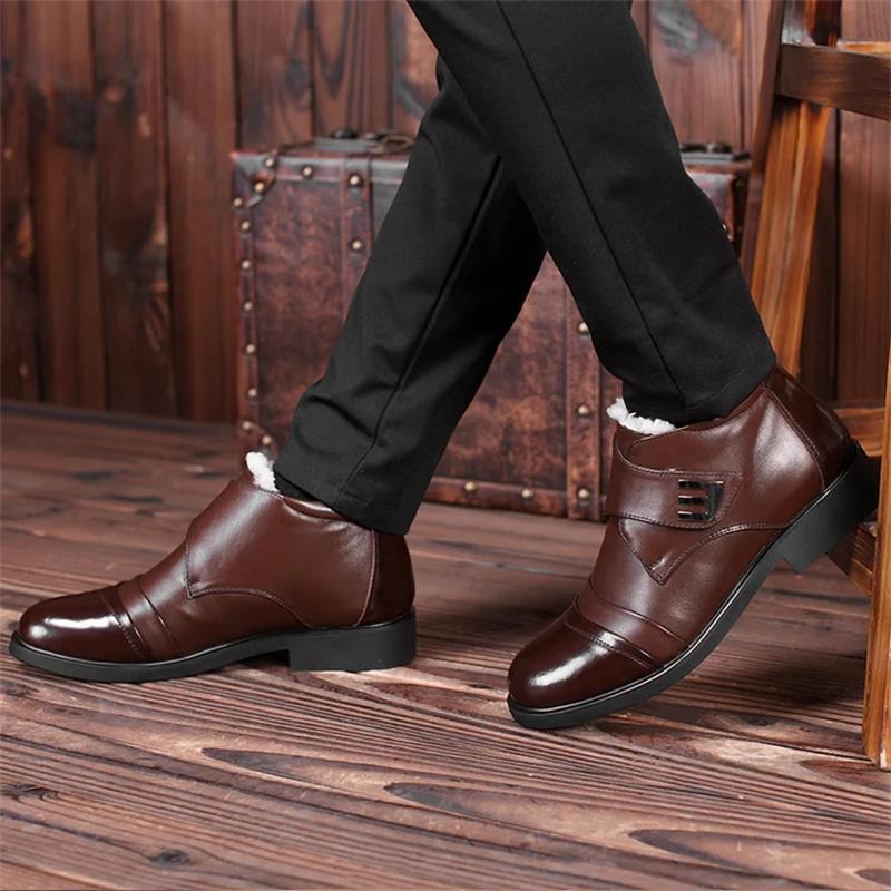 Men's Warm Faux Fur lined Ankle Snow Business Boots - Image 11