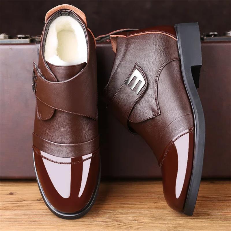 Men's Warm Faux Fur lined Ankle Snow Business Boots - Image 15