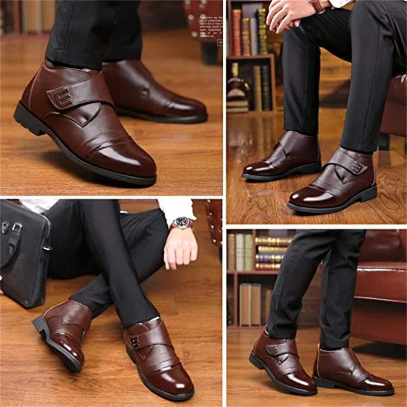 Men's Warm Faux Fur lined Ankle Snow Business Boots - Image 18