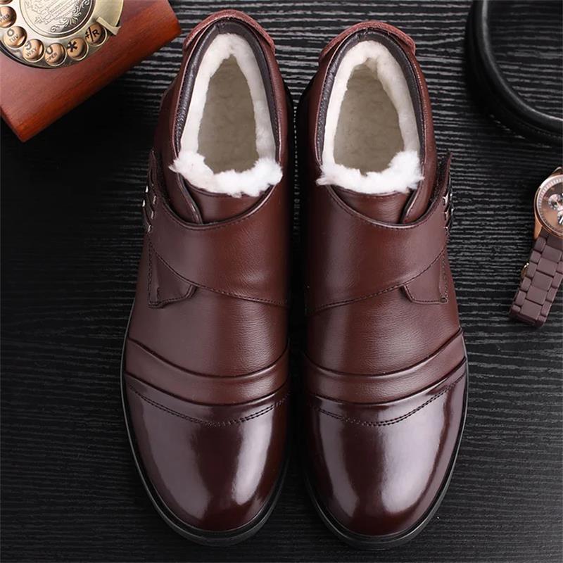 Men's Warm Faux Fur lined Ankle Snow Business Boots - Image 20