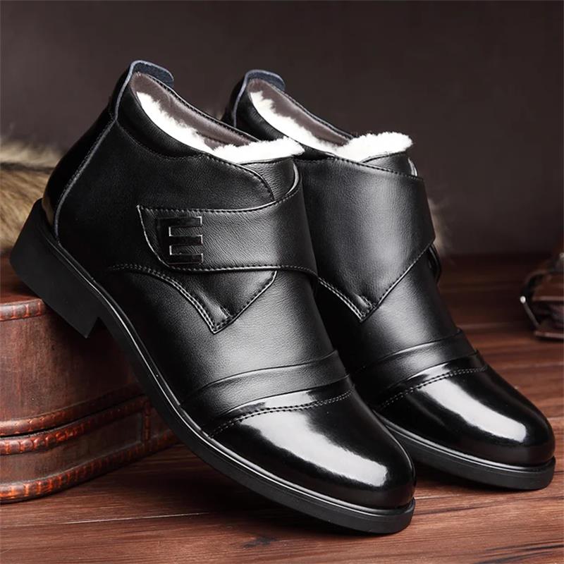 Men's Warm Faux Fur lined Ankle Snow Business Boots - Image 21