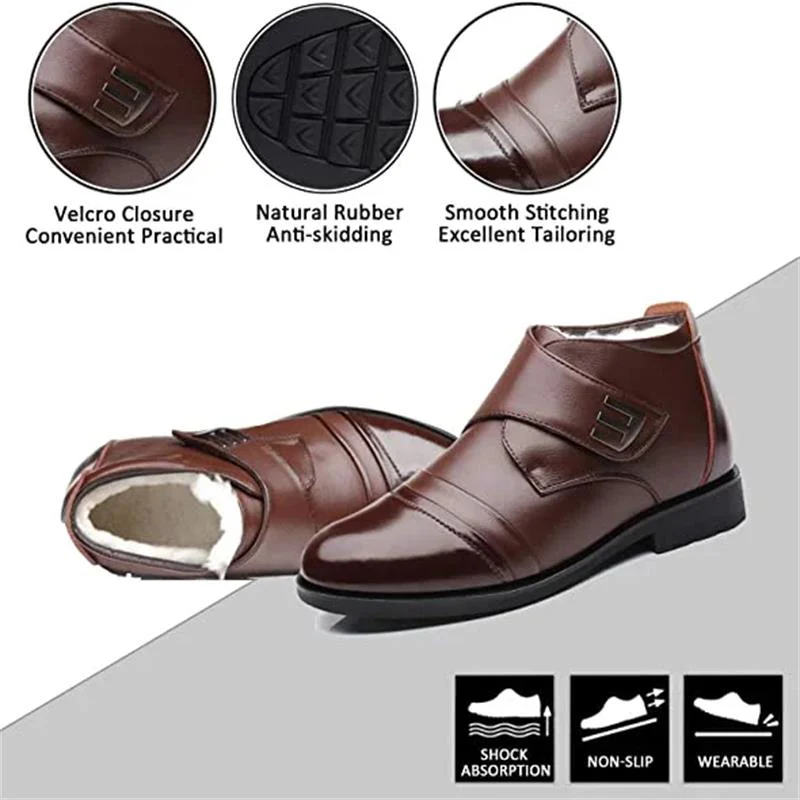 Men's Warm Faux Fur lined Ankle Snow Business Boots - Image 4