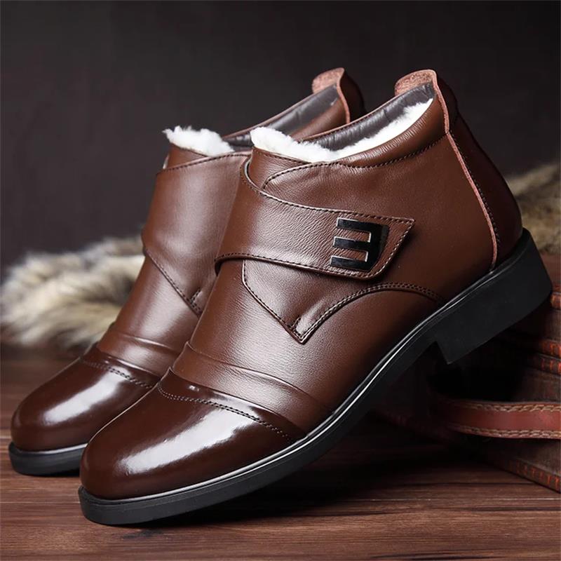 Men's Warm Faux Fur lined Ankle Snow Business Boots - Image 6