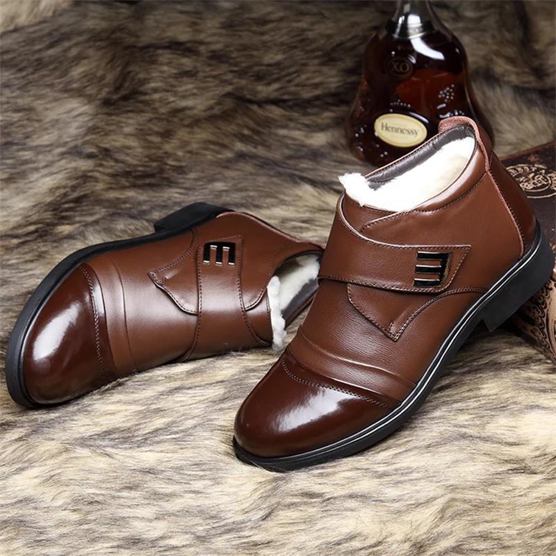 Men's Warm Faux Fur lined Ankle Snow Business Boots - Image 9