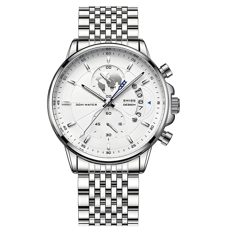 💥Christmas Eve Sale: 50% OFF🌍Men's watch with globe motif in maritime style - Image 16