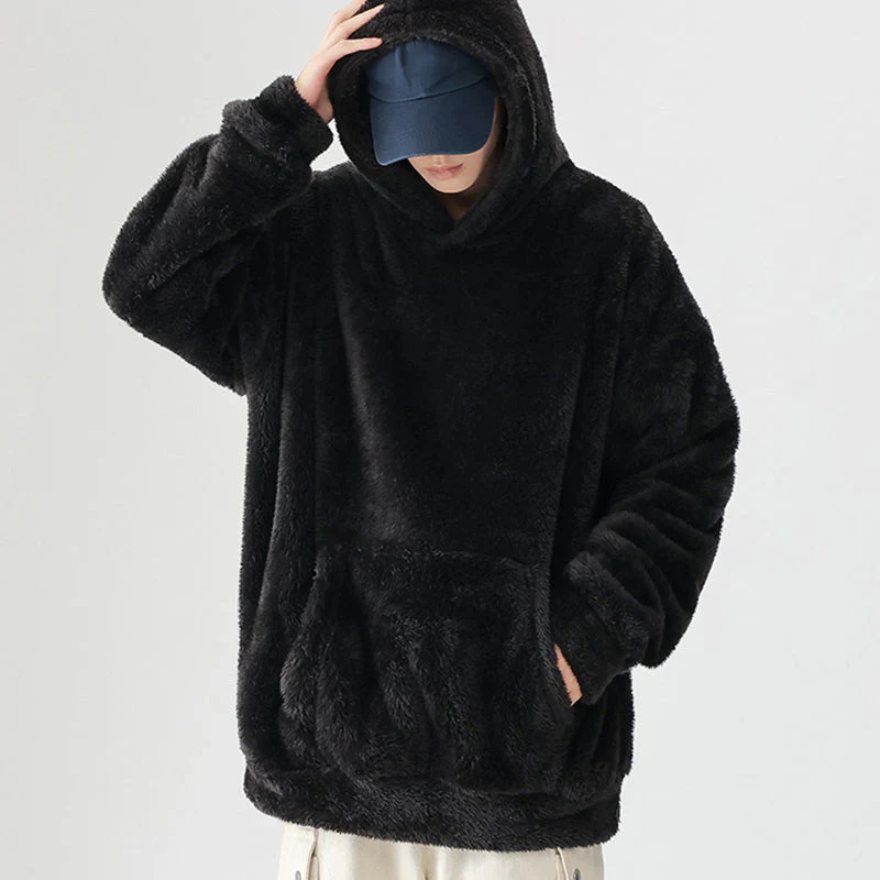 🍂 Seasonal Specials ❄️Men's Thickened Loose Fuzzy Hooded Sweatshirt - Image 4