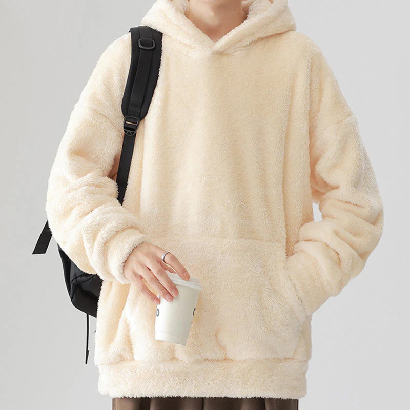 🍂 Seasonal Specials ❄️Men's Thickened Loose Fuzzy Hooded Sweatshirt - Image 5