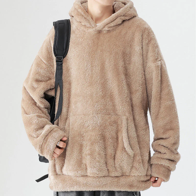 🍂 Seasonal Specials ❄️Men's Thickened Loose Fuzzy Hooded Sweatshirt - Image 6