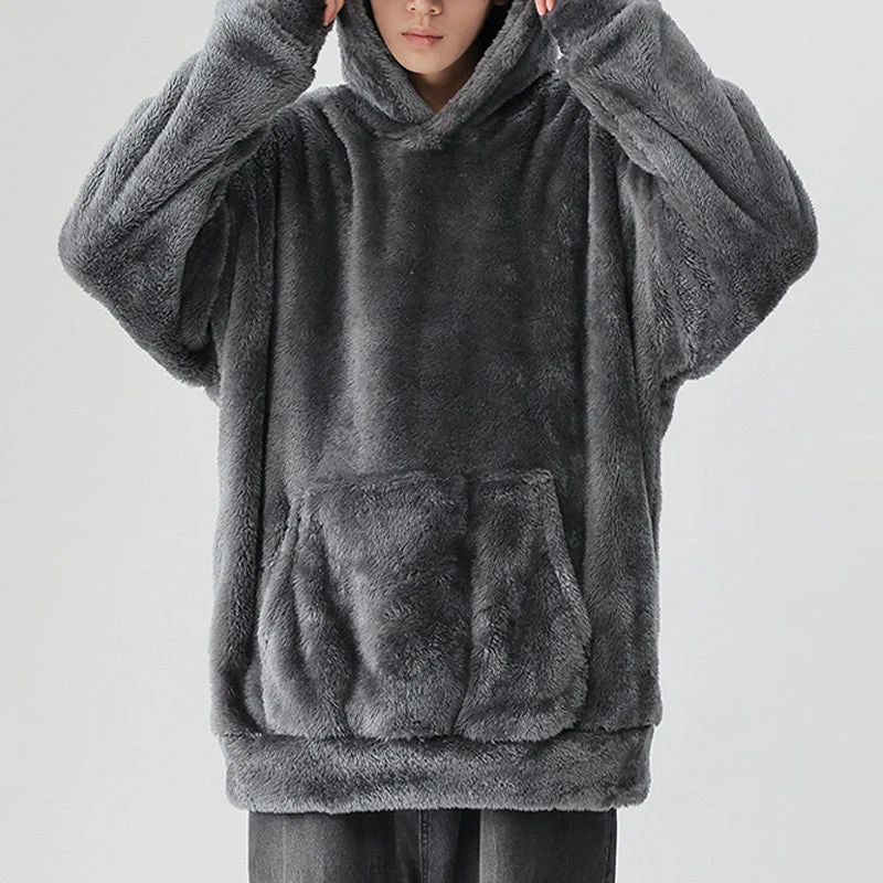 🍂 Seasonal Specials ❄️Men's Thickened Loose Fuzzy Hooded Sweatshirt - Image 7