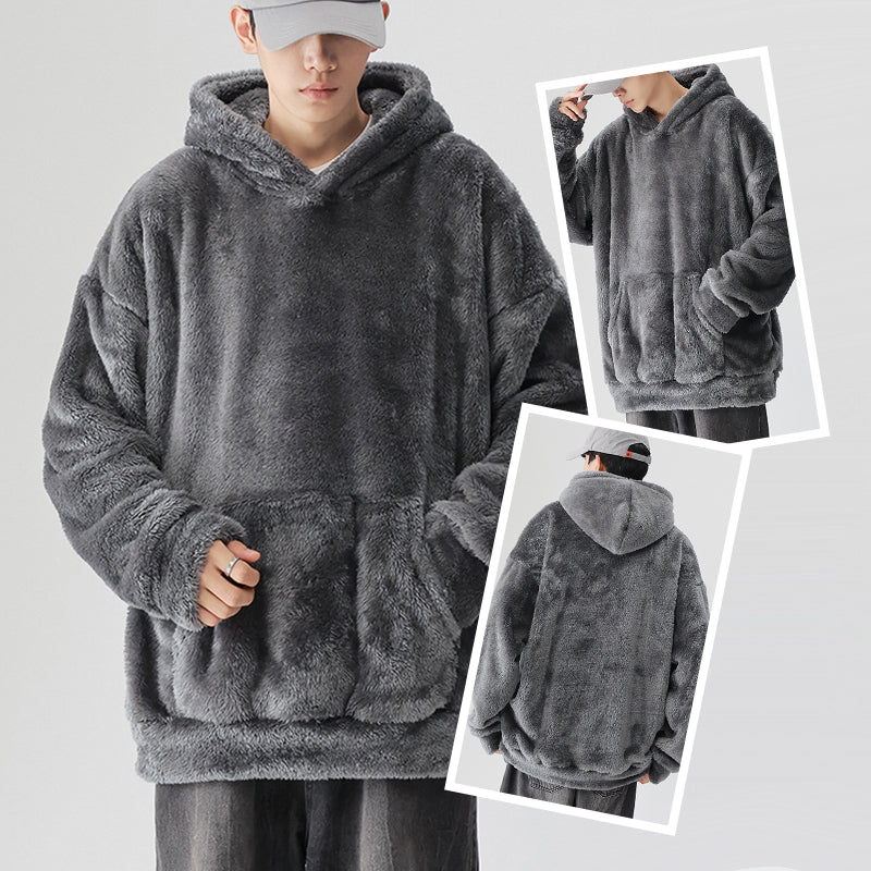 🍂 Seasonal Specials ❄️Men's Thickened Loose Fuzzy Hooded Sweatshirt - Image 8