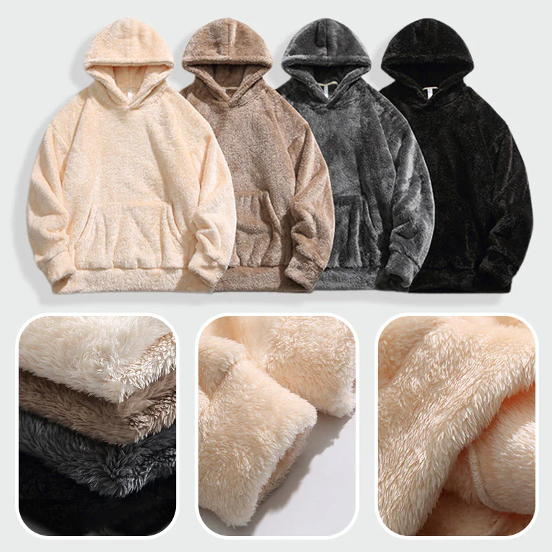 🍂 Seasonal Specials ❄️Men's Thickened Loose Fuzzy Hooded Sweatshirt - Image 9