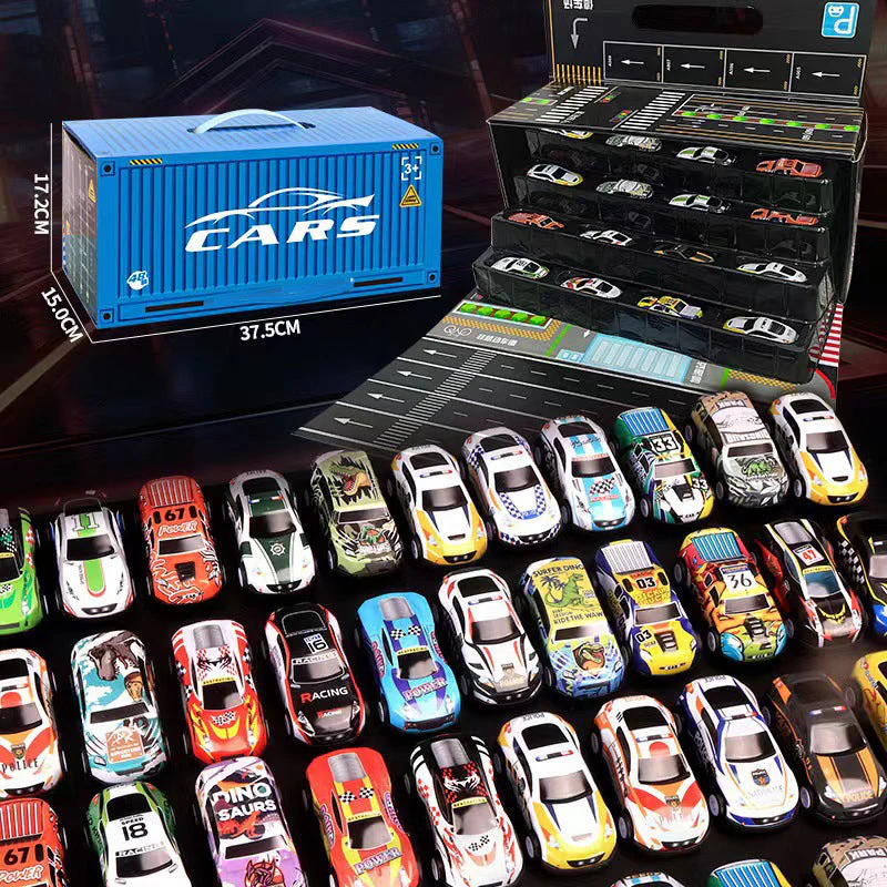 48 Mini Pull-Back Cars with Built-In Garage Set - Image 10