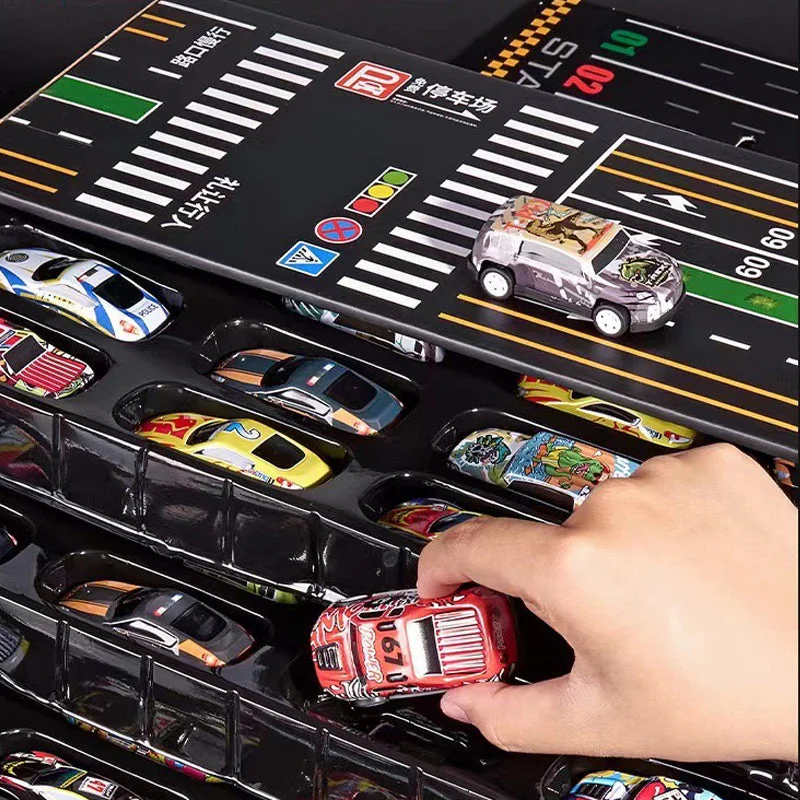 48 Mini Pull-Back Cars with Built-In Garage Set - Image 3
