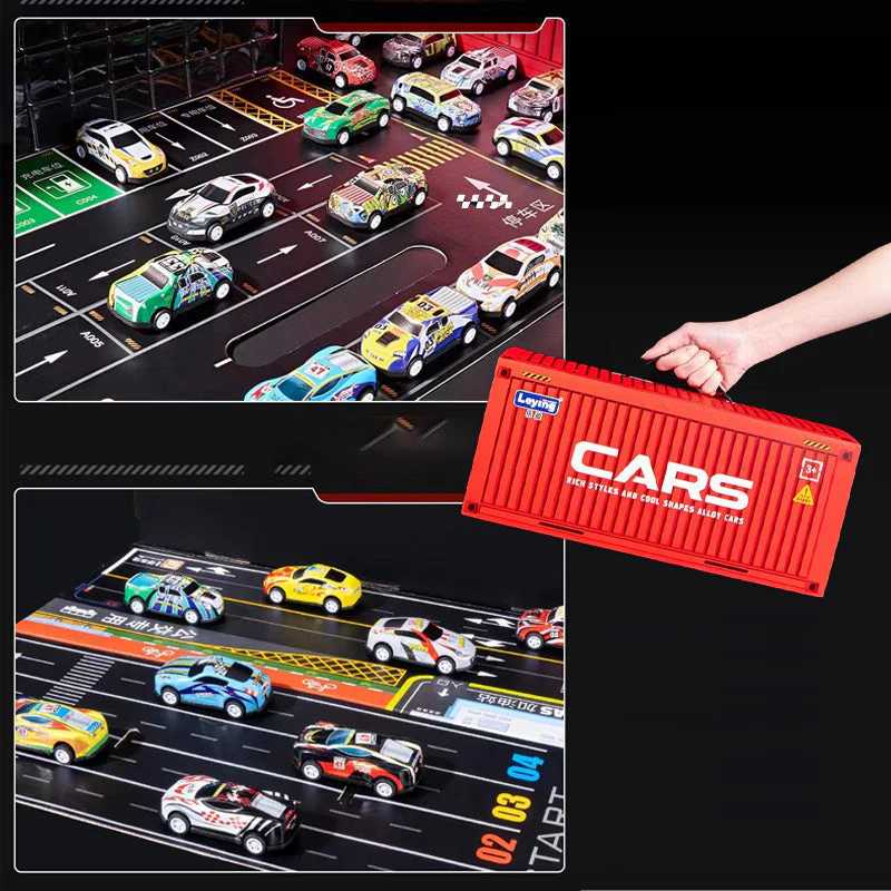 48 Mini Pull-Back Cars with Built-In Garage Set - Image 4