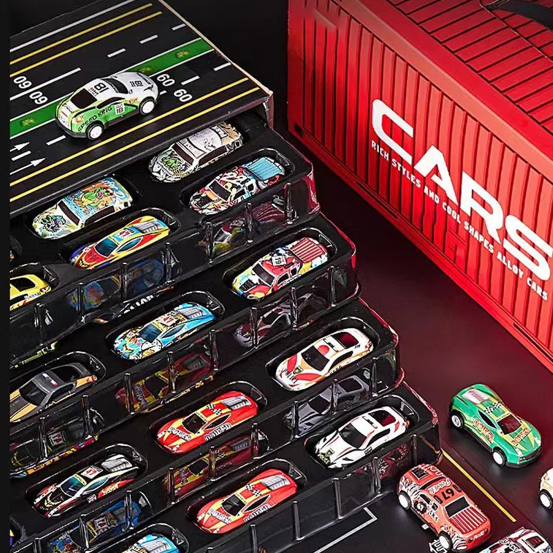 48 Mini Pull-Back Cars with Built-In Garage Set - Image 8