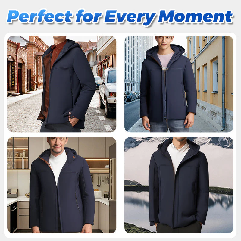 🔥Warm Gift🔥Men’s Thermal Thick Hooded Parka Coat - Image 6
