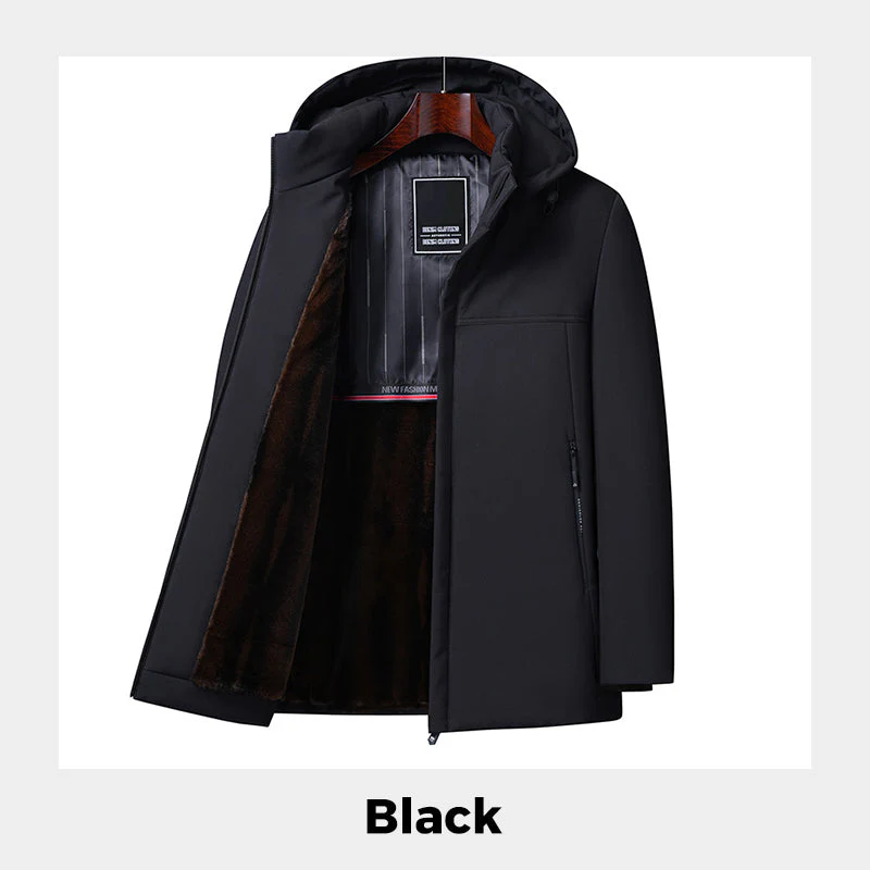 🔥Warm Gift🔥Men’s Thermal Thick Hooded Parka Coat - Image 9