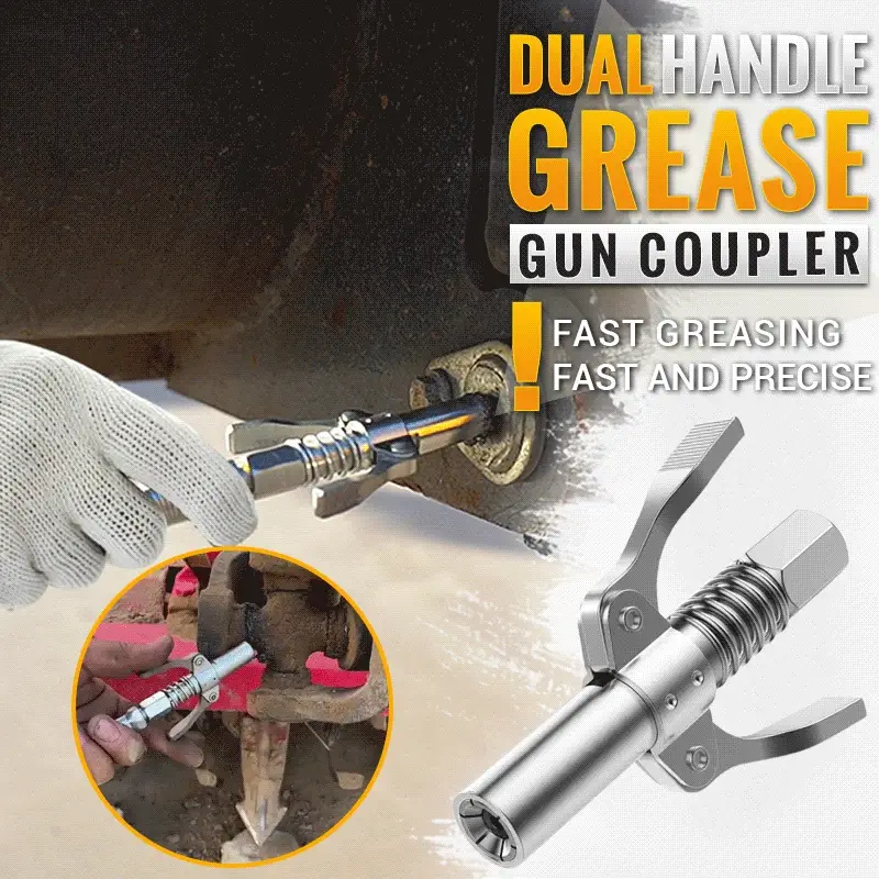 High Pressure Dual Handle Grease Gun Coupler - Image 2